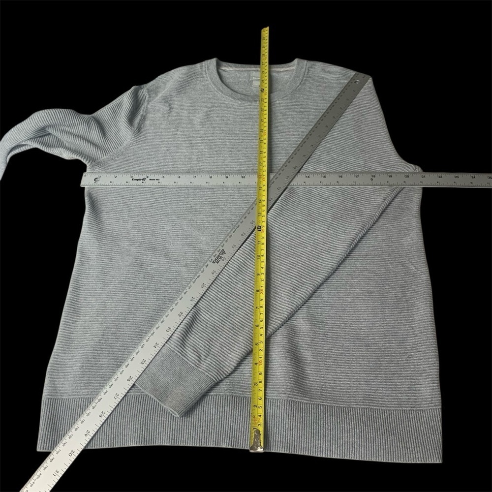Bench Sweater Fine Ribbed Knit 100%Cotton Crewneck Pullover Sporty Preppy Grey S - Picture 10 of 11